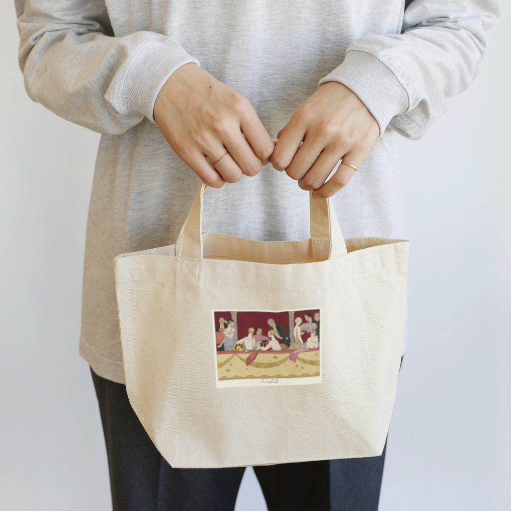 rosalinaのジョルジュ・バルビエ『ル・ボヌール・デュ・ジュール・ウ・レ・グラース・ア・ラ・モード』より《扇》 Lunch Tote Bag