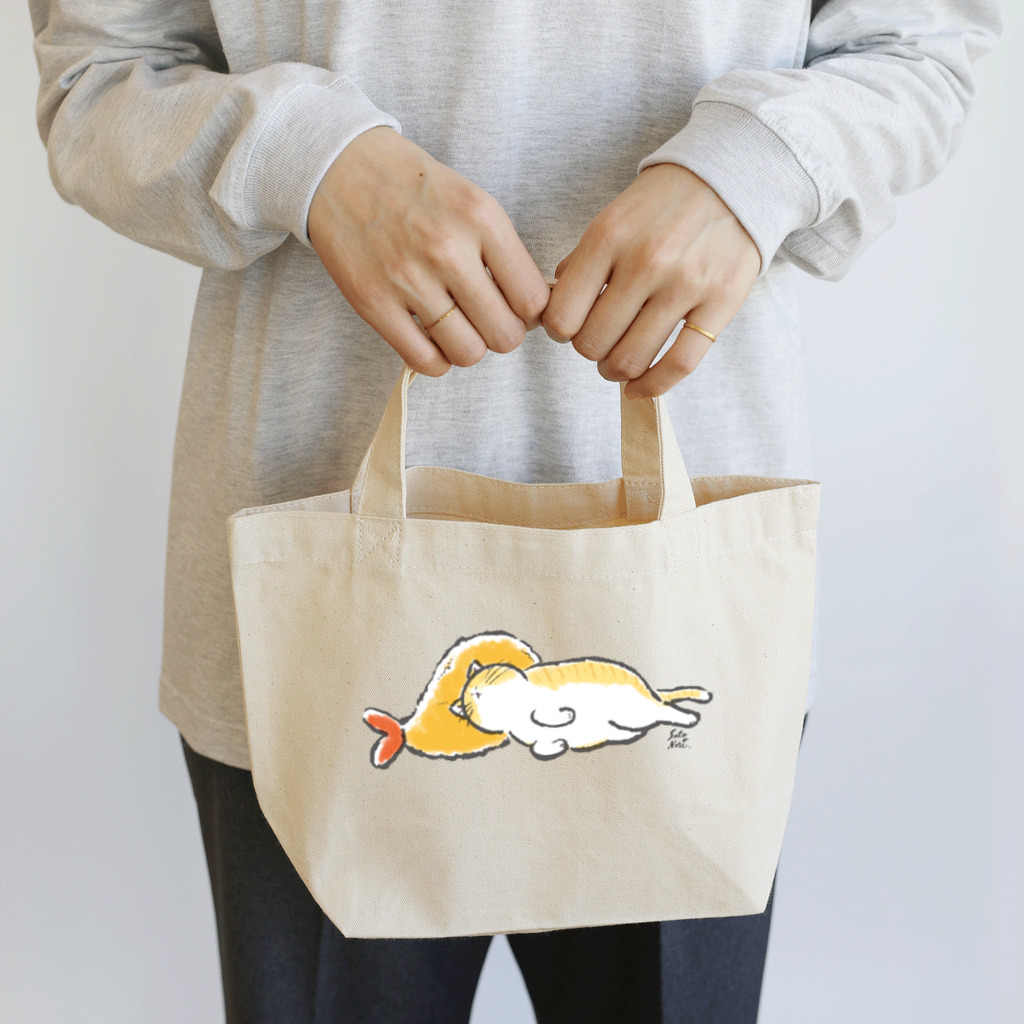 サトウノリコ*のピスピスゆーて寝るネコ【茶白】 Lunch Tote Bag