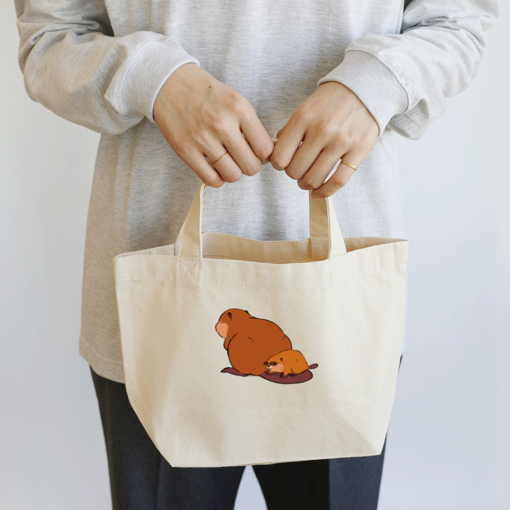 もちもちビーバーのサーフィンするちビーバーそのご Lunch Tote Bag