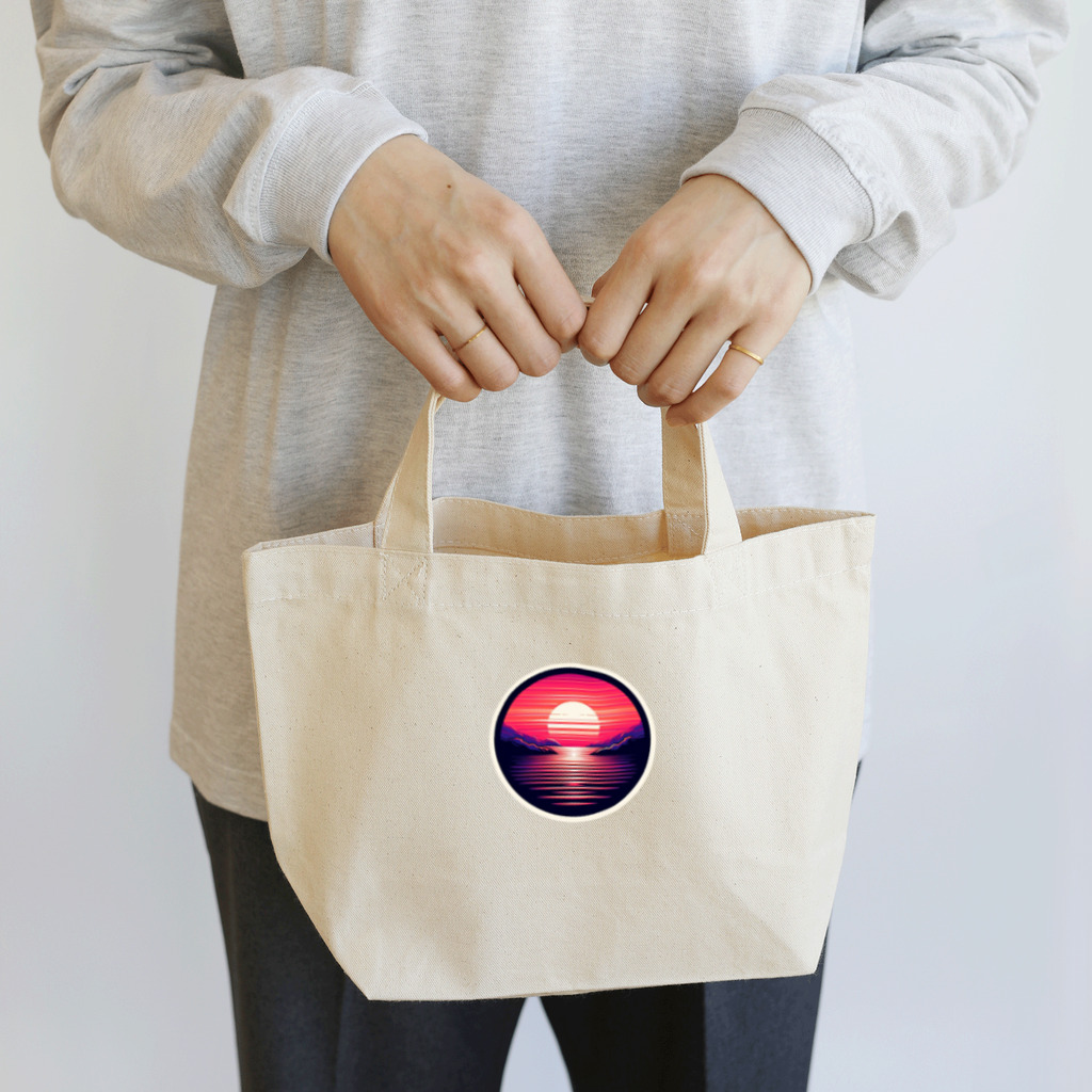 psychedelic mountainのsun set Lunch Tote Bag