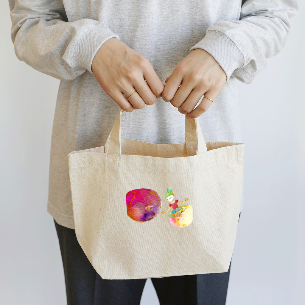 onmycolorの楽描き店のそばかすこちゃん on ball Lunch Tote Bag