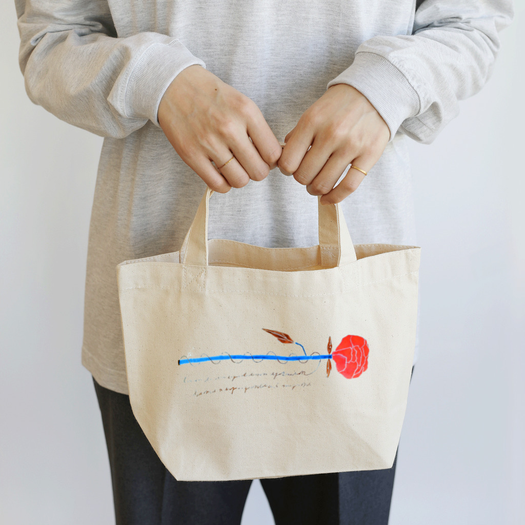 ENFAB DESIGN WORKSのレッドローズ Lunch Tote Bag