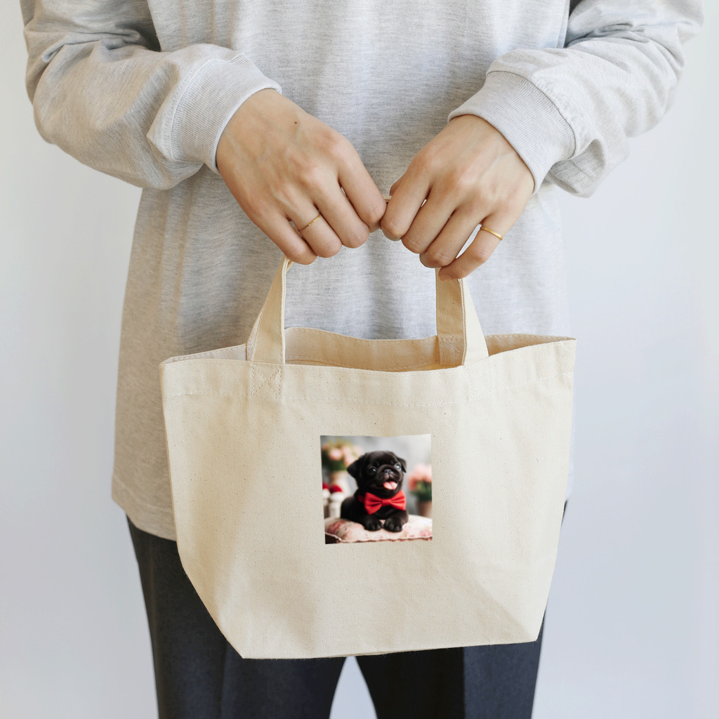 黒パグ🖤Black Pug laboratory🖤のcute Pug series Lunch Tote Bag