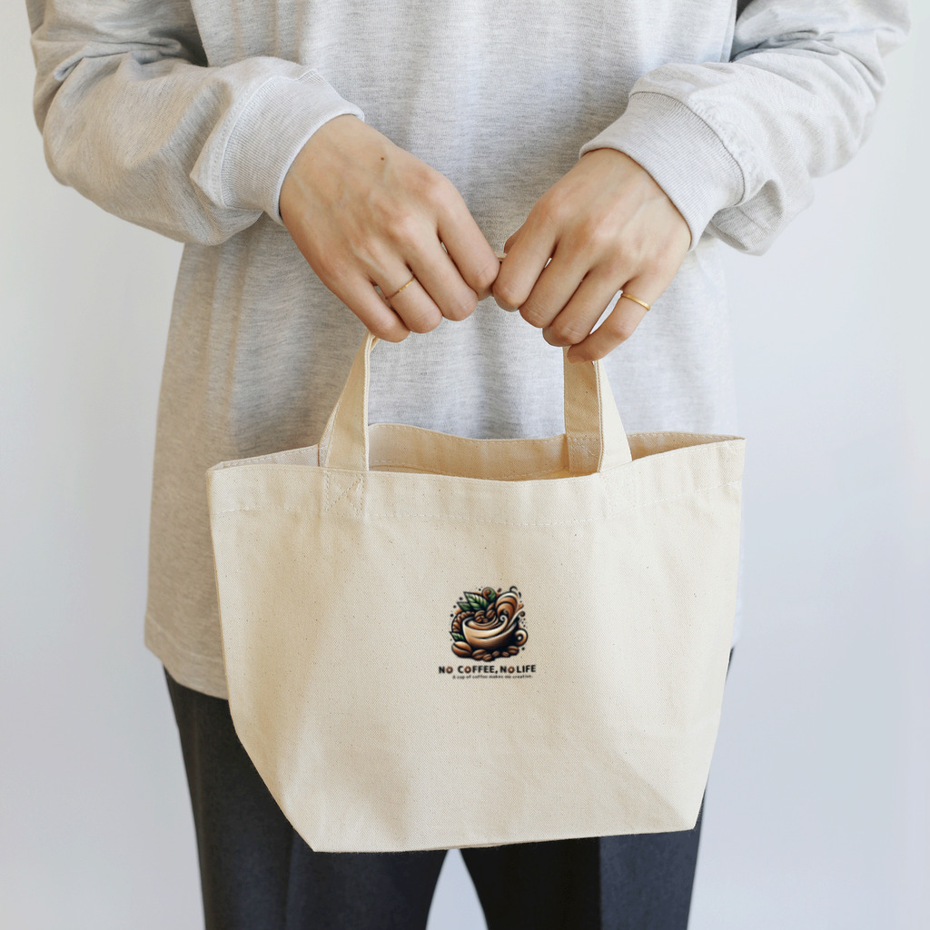 コーヒー MAKES ME WHAT ?!のNO COFFEE, NO LIFE (creative) Lunch Tote Bag