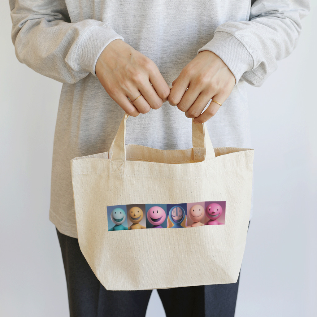 かてこの洋服販売所のカラフルニコちゃん Lunch Tote Bag