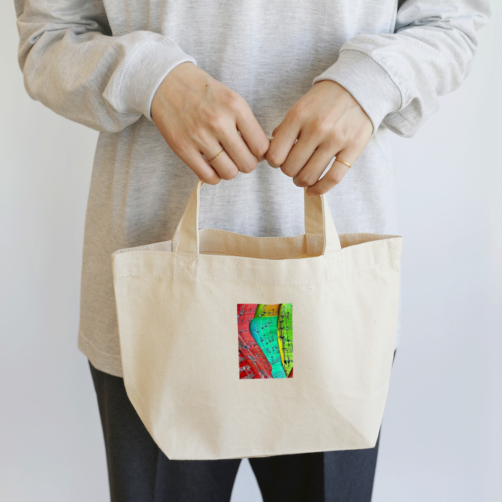 なっつ ふぁくとりーの柄物 Lunch Tote Bag