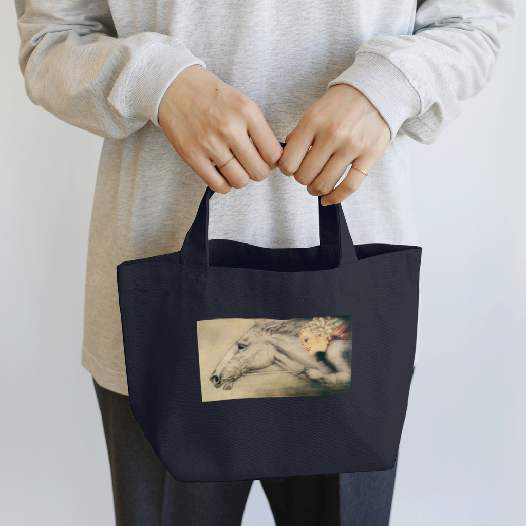 世界の絵画アートグッズのルイ・イカール 《サラブレット》 ランチトートバッグ