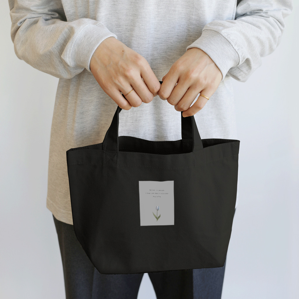 rilybiiのTULIP, white gray blue . Lunch Tote Bag