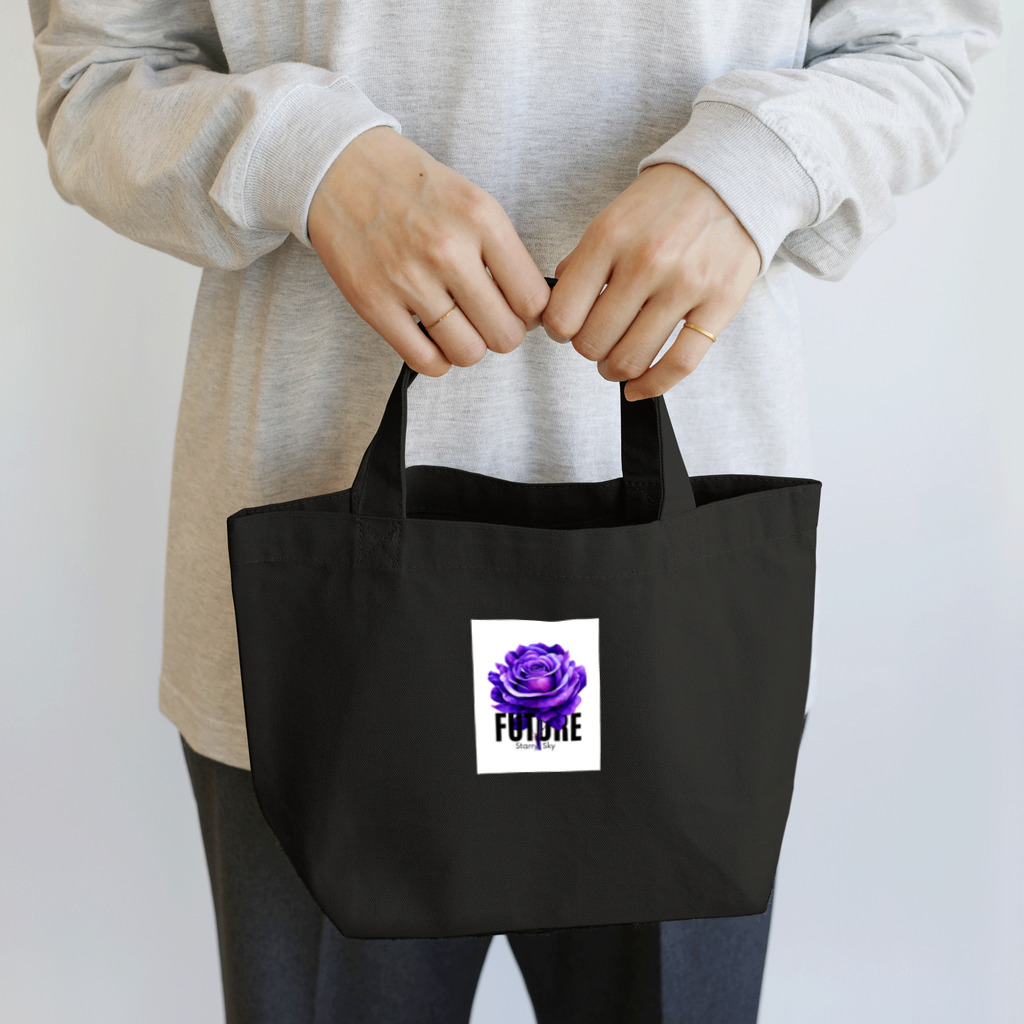 Future Starry Skyの紫色の薔薇 Lunch Tote Bag