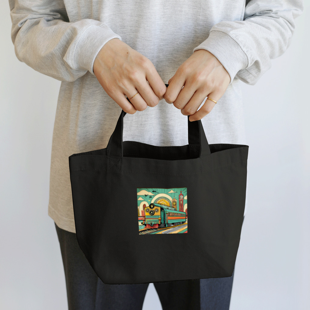 のんびりアート工房のレトロファッション Lunch Tote Bag