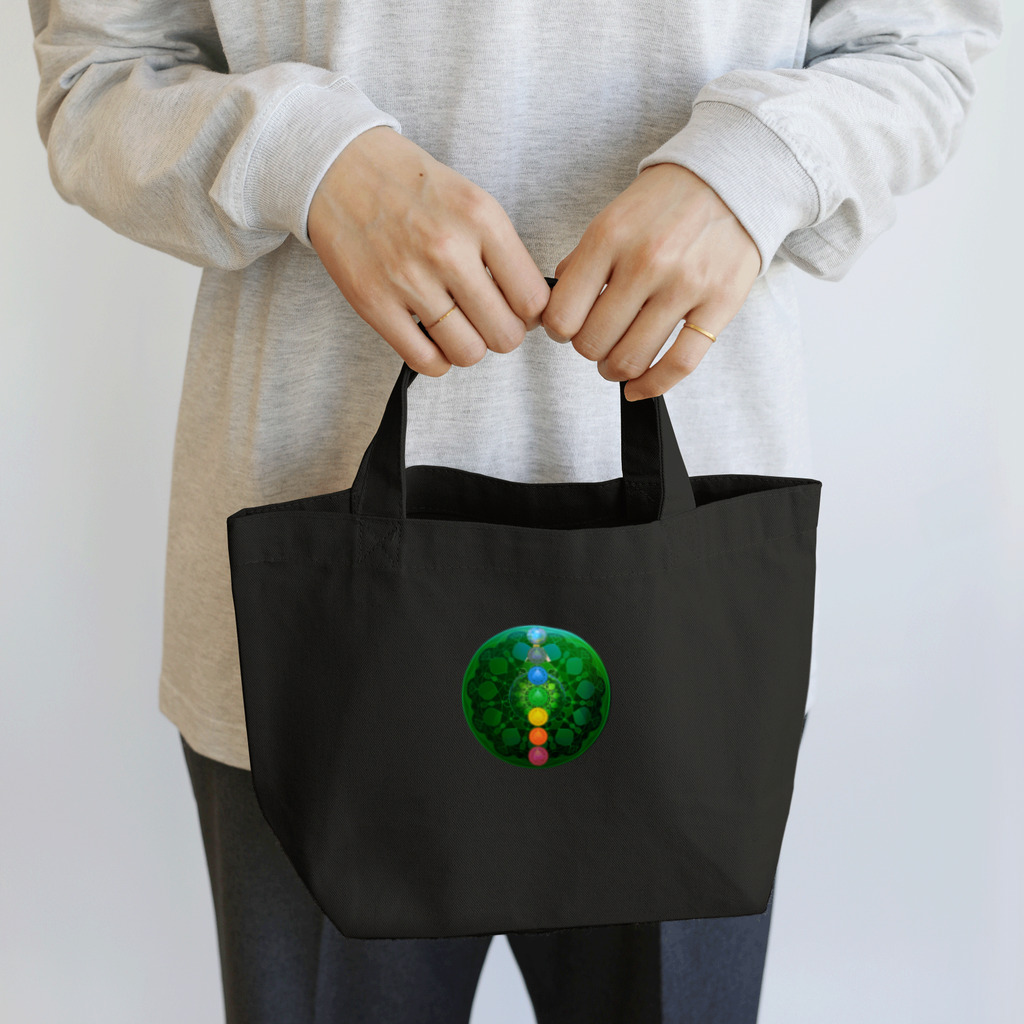 💖宇宙整体♪🌈♪こころからだチャンネル♪💖の宇宙曼荼羅　緑の奇跡 Lunch Tote Bag