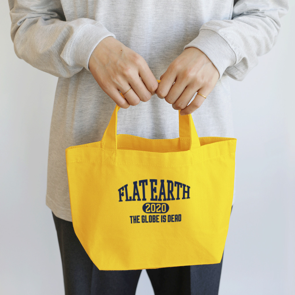 Mappila SHOPのカレッジ風(ネイビー)　フラットアース FLATEARTH Lunch Tote Bag