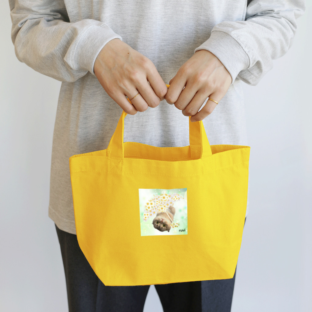 ゆきリンアート【保護猫活動 支援】の花傘ーるびちゃん Lunch Tote Bag