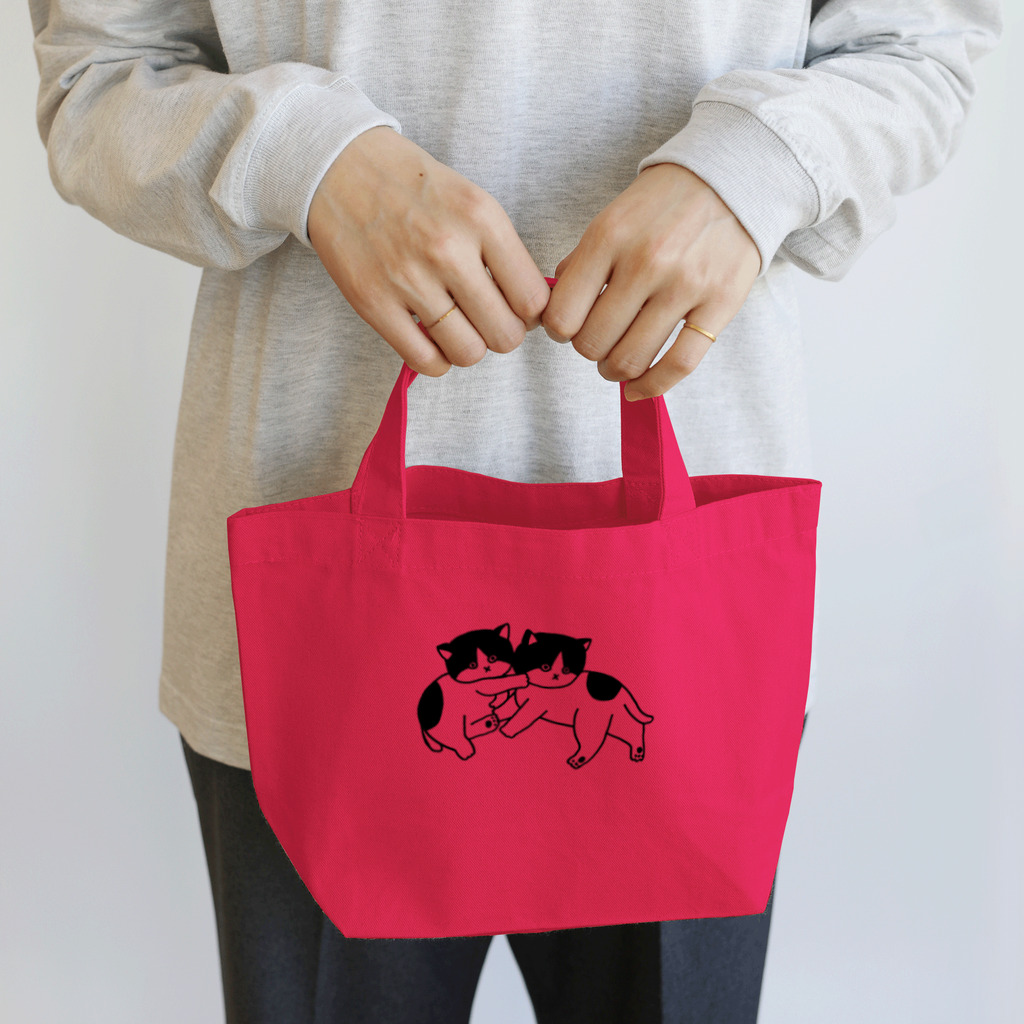 とつこまのお店屋さんの虚無猫の双子（じゃれ合い）（線画） Lunch Tote Bag