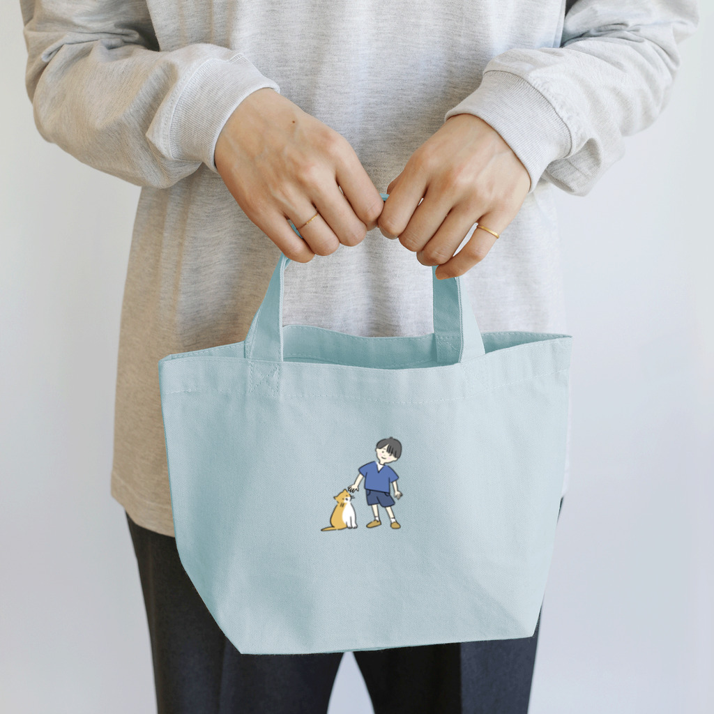 mayu_teaの男の子とねこ Lunch Tote Bag