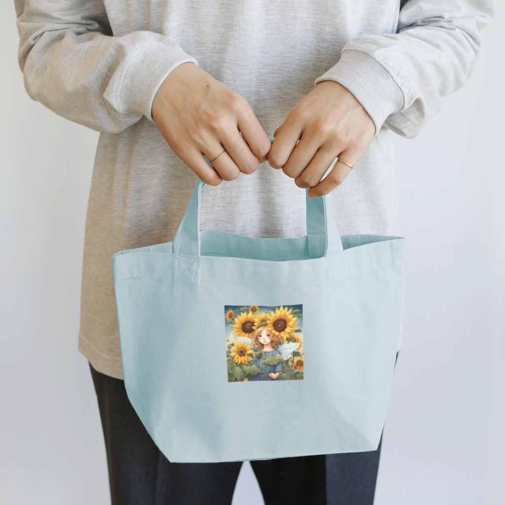 かるるんショップのひまわりの妖精　ひまわり畑でランララ〜ン Lunch Tote Bag