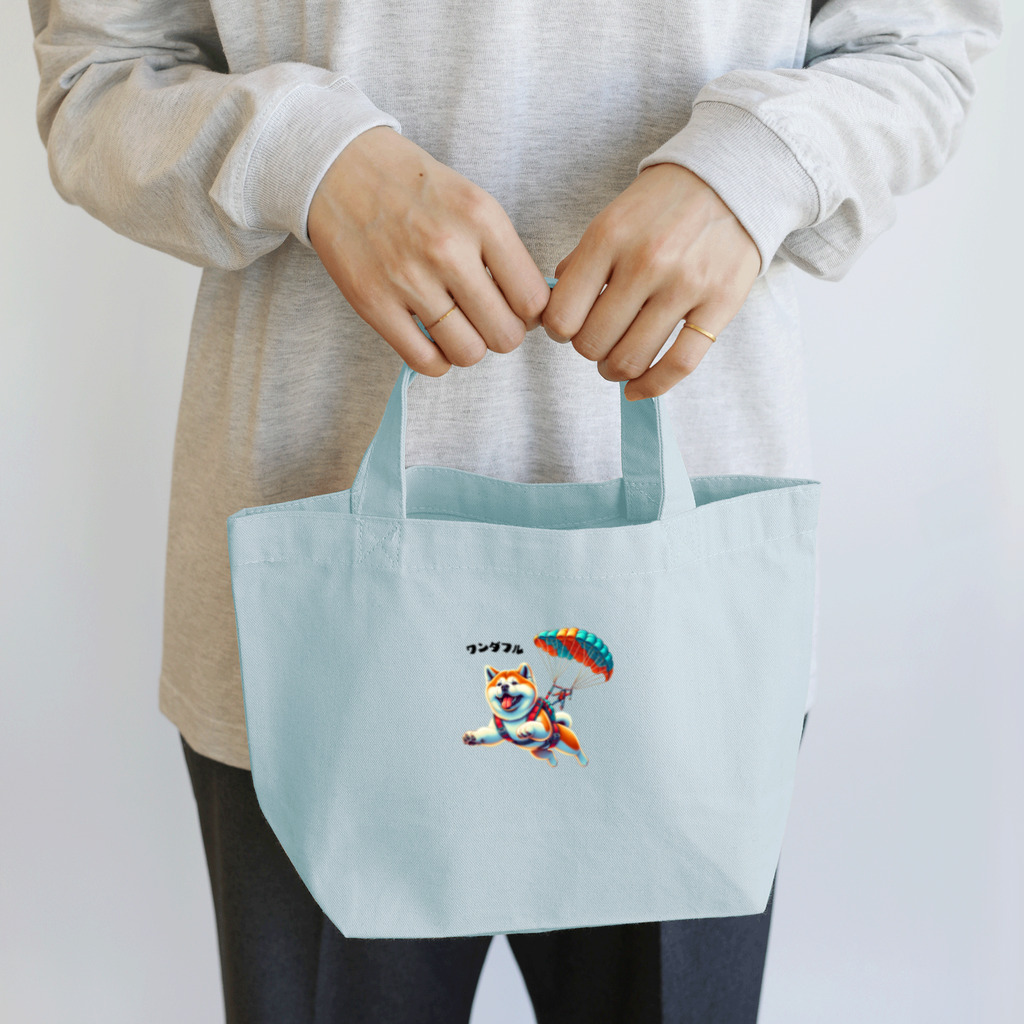 warasuの秋田犬のチャレンジ　１ Lunch Tote Bag