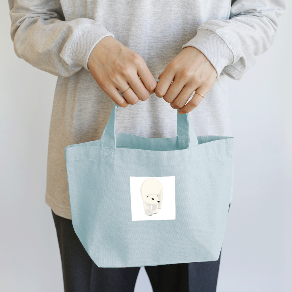 あくび猫  Yawning CatのPolite Polar Bear 礼儀正しいホッキョクグマ Lunch Tote Bag