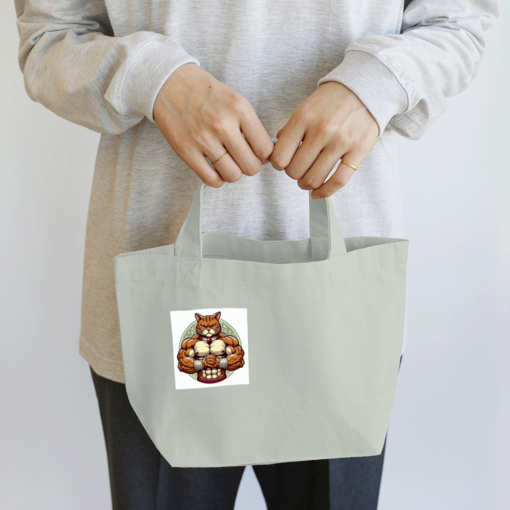 MUSCLE CAT 🐈🐈‍⬛のマッスルキャット　キジ虎 Lunch Tote Bag