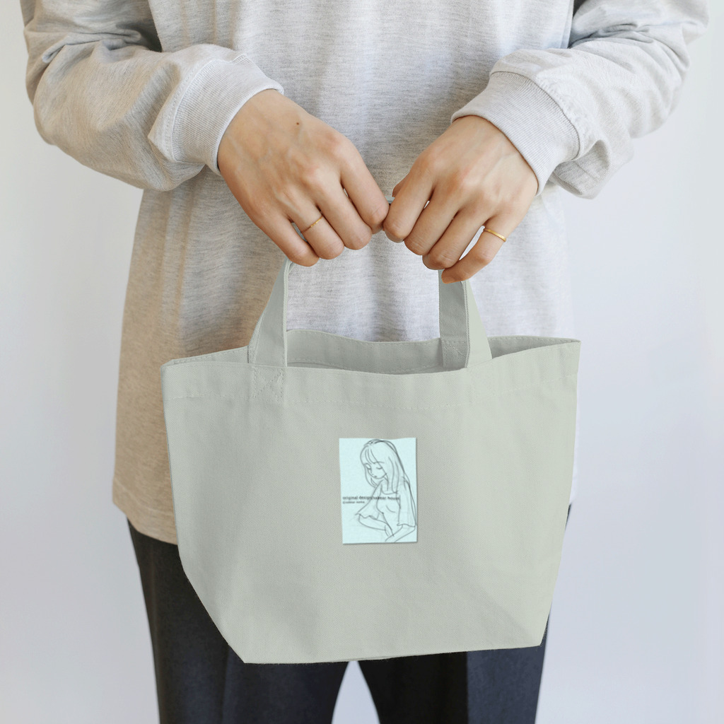 obosa_DENS/SABEAR_shop ＠SUZURIのrough drawing girl-1_グッズ Lunch Tote Bag