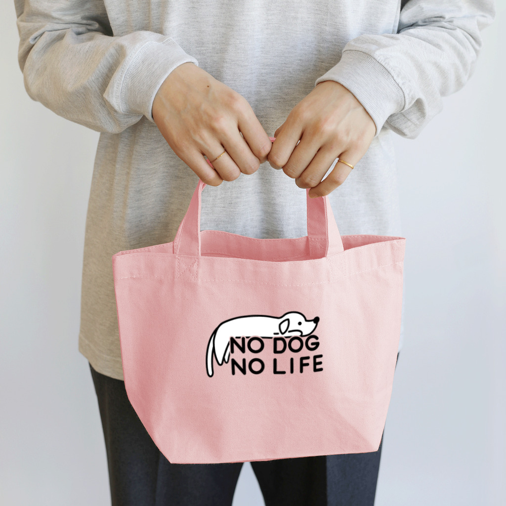 ぽぴーぴぽーのNO DOG NO LIFE(犬白塗り) ランチトートバッグ