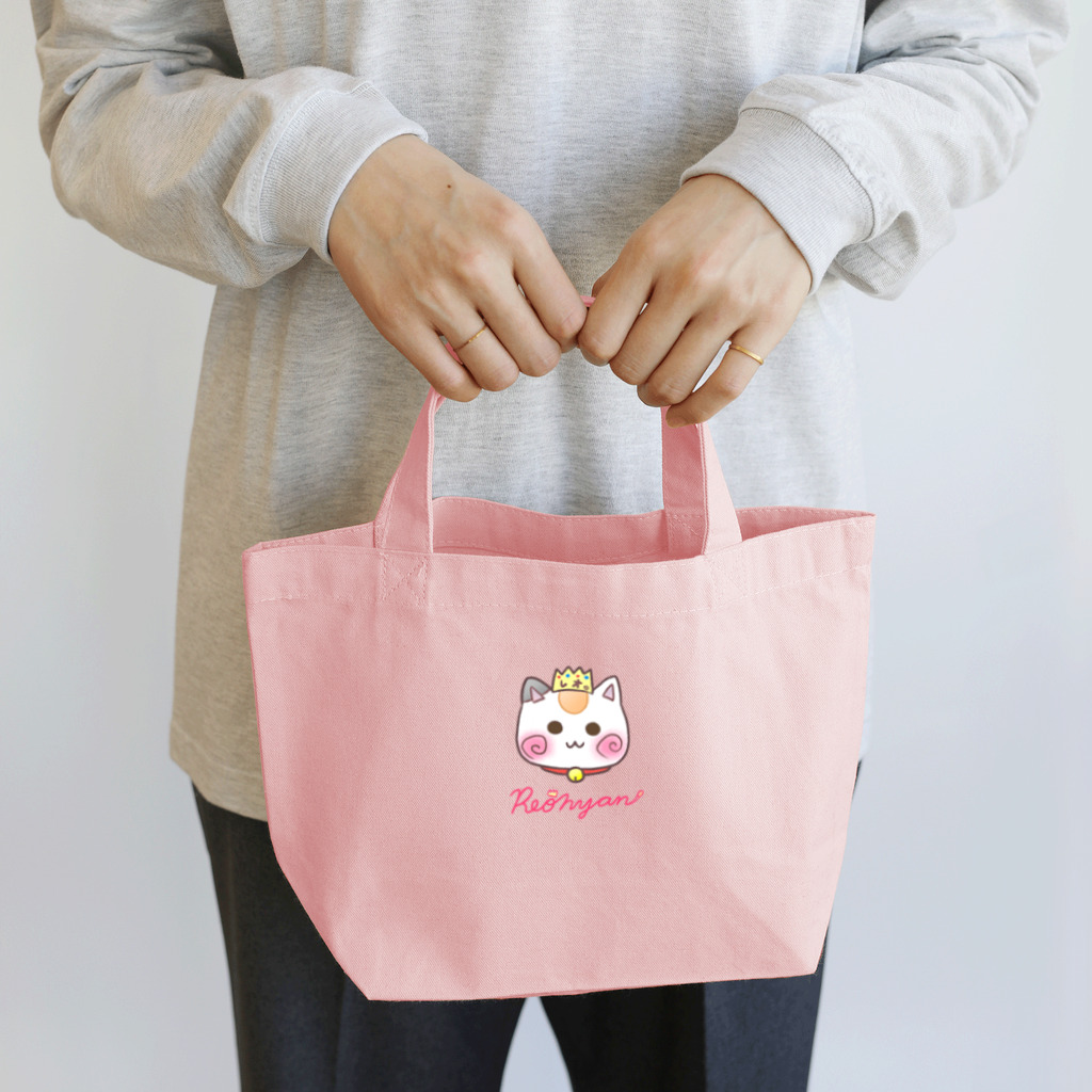 旅猫王子れぉにゃん👑😼公式(レイラ・ゆーし。)の(ピンクロゴ)顔だけ☆れぉにゃん ランチトートバッグ