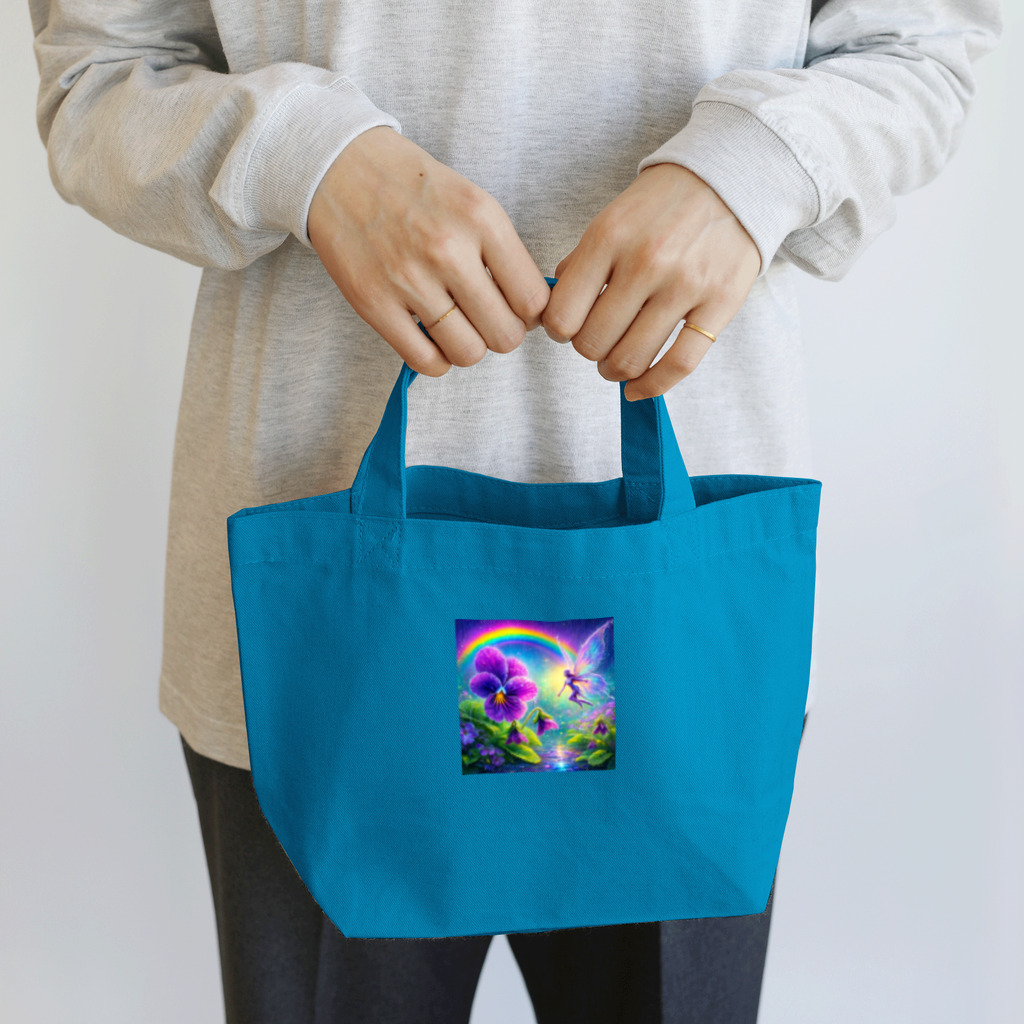 かるるんショップのアヤメと虹と妖精と Lunch Tote Bag