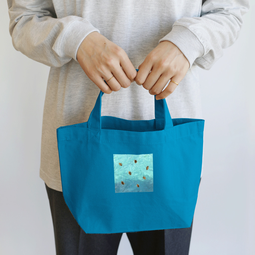 L_arctoaの海を泳ぐチャイロチビゲンゴロウ Lunch Tote Bag