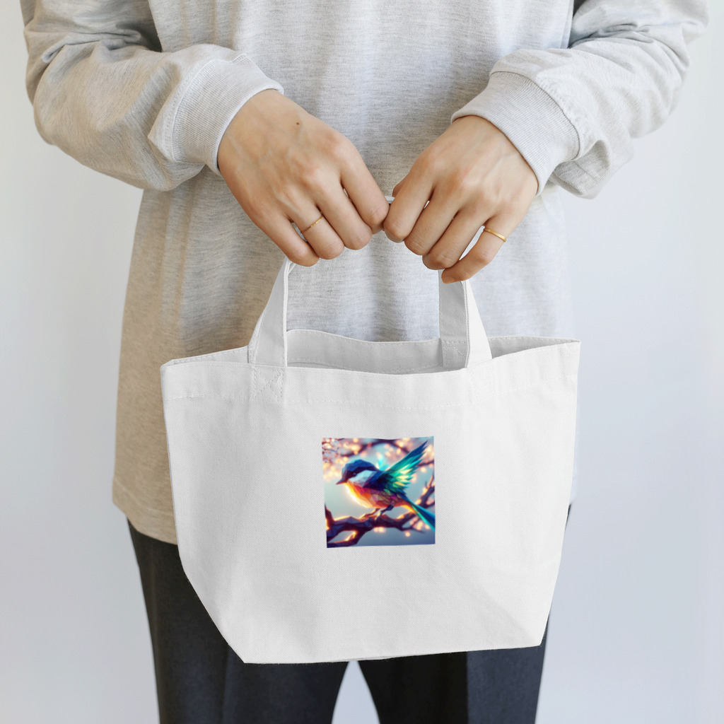 終わらない夢🌈のステンドグラスの様なカワセミ✨ Lunch Tote Bag