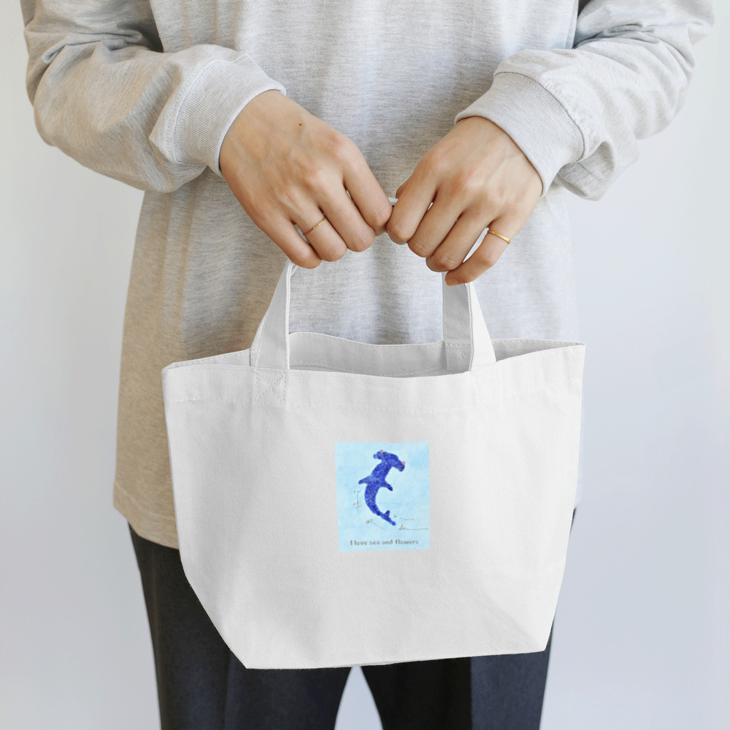 エフェメラル フラワーアートの花シュモクザメ ランチトートバッグ Lunch Tote Bag