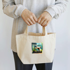 adjustの水槽の掃除をしているウーパールーパー Lunch Tote Bag