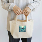 海の幸のウミガメと水流 Lunch Tote Bag