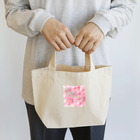 ペコりんショップのピンクフラワーバタフライ Lunch Tote Bag