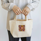 saqui.comのピンクと黄色のアフリカ柄 Lunch Tote Bag
