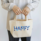 junichi-goodsのバルーン文字「HAPPY」（青色系） ランチトートバッグ