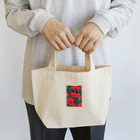 モノクロの赤花 Lunch Tote Bag