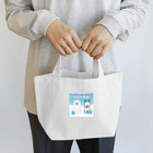 FRENCHIEのしろくまと雪遊びを楽しむフレブル🧤 Lunch Tote Bag