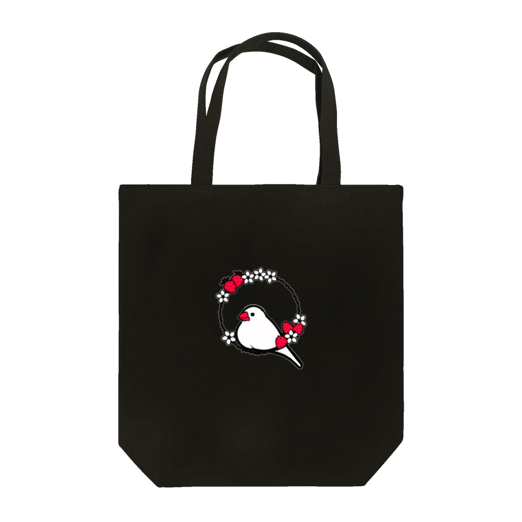 PERIDOTのイチゴリースの白文鳥（白いフチドリ有り） Tote Bag