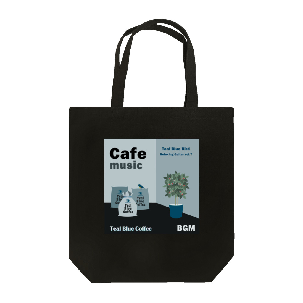Teal Blue CoffeeのCafe music - Teal Blue Bird - Tote Bag