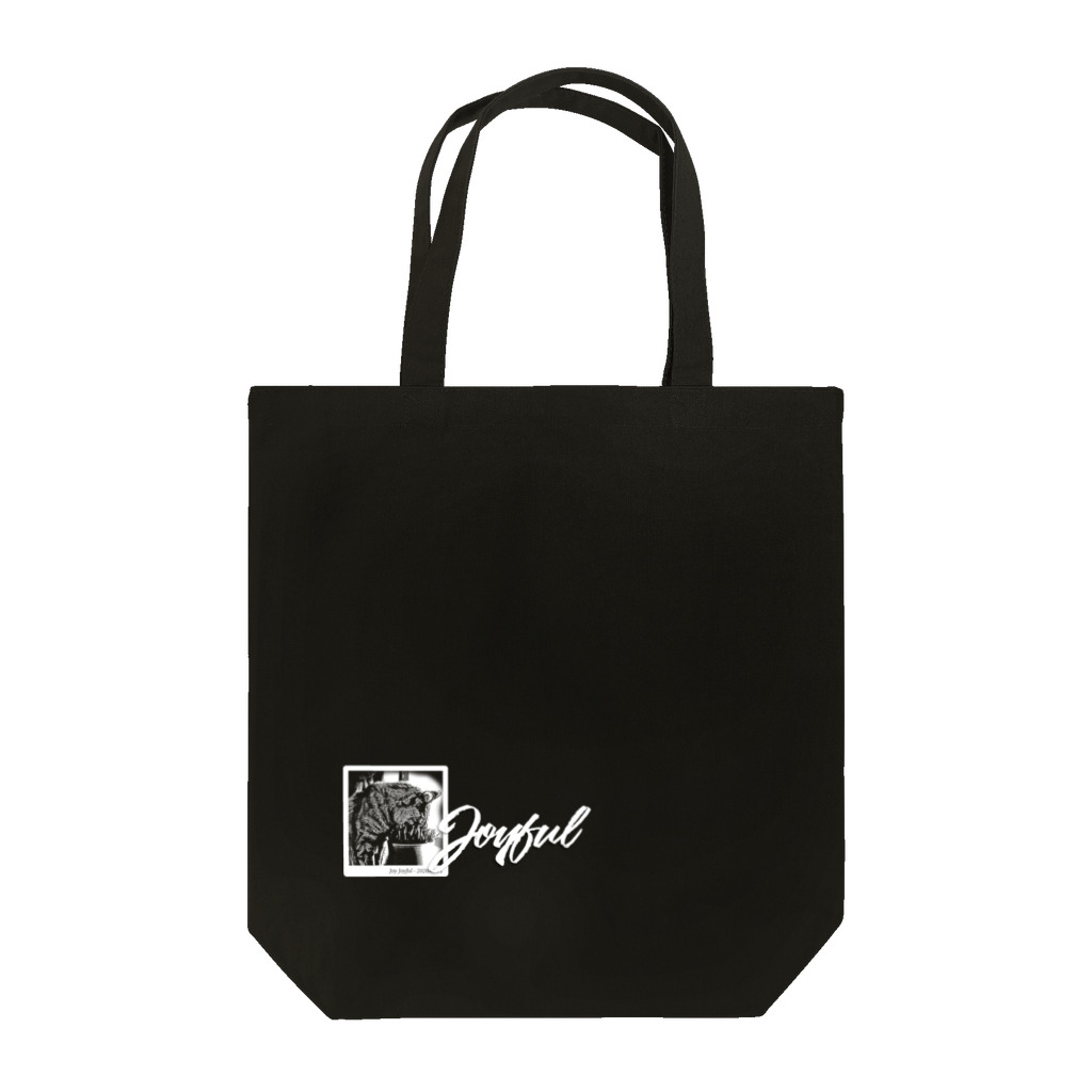 .JUICY-SHOP. | JOYFULのJOYFUL | Grass-eating cat | Left Bottom | Positive white Tote Bag