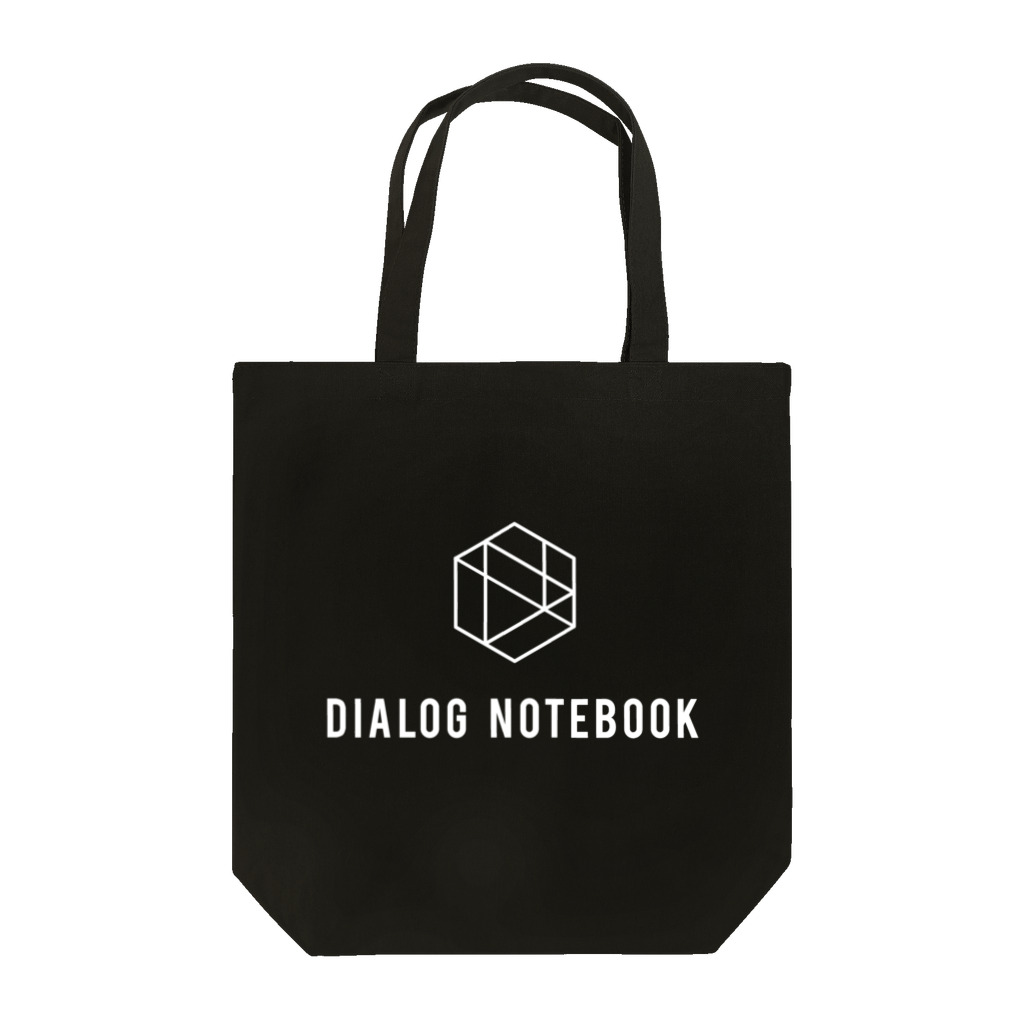 DIALOG NOTEBOOK FUN STOREのロゴ・タテ・白 トートバッグ
