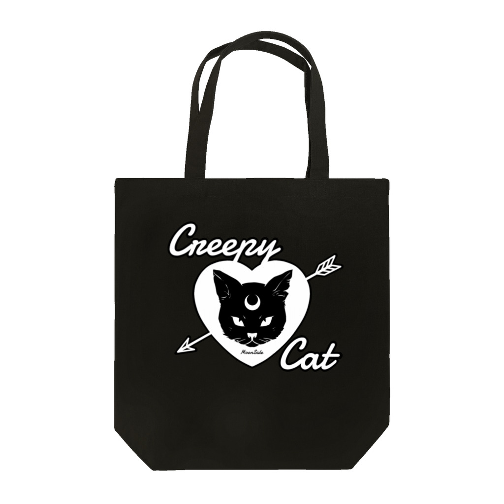 IENITY　/　MOON SIDEの【MOON SIDE】 Creepy Cat #Black Ver.2 トートバッグ