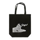 .JUICY-SHOP. | JOYFULのJOYFUL | Relaxing Cat | Positive white トートバッグ