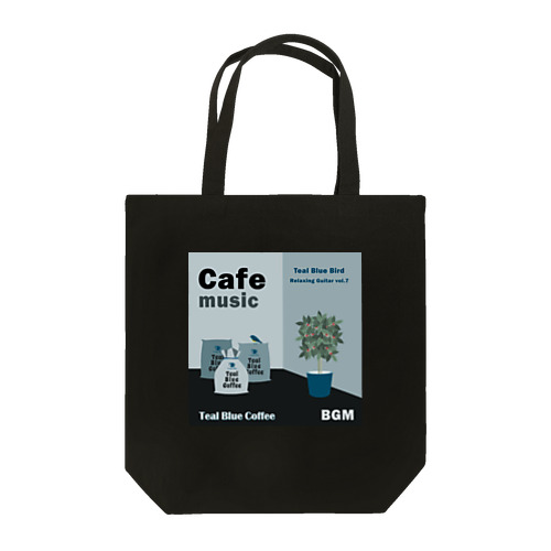 Cafe music - Teal Blue Bird - Tote Bag