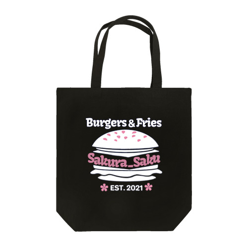 Burgers&Fries Sakura_Saku ロゴアイテム（ホワイト） Tote Bag