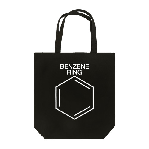 BENZENE RING-ベンゼン環の構造式-白ロゴ Tote Bag