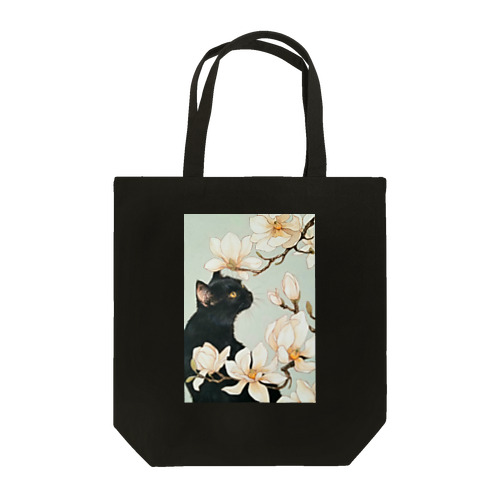 白木蓮と黒猫 Tote Bag
