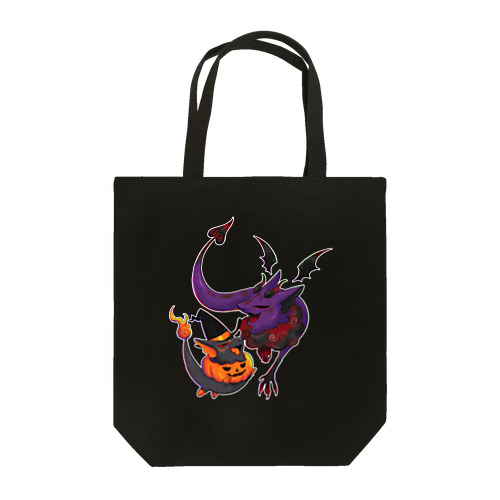 小悪魔とかぼちゃな雛龍たち(ｷﾘﾄﾘ) トートバッグ