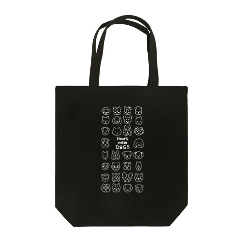 Heart nose DOGS（縦長白インク） Tote Bag