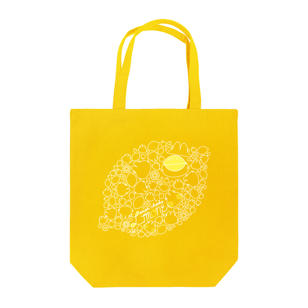 Hidzuki Kaoruのリモーネちゃんレモンいっぱい(ホワイトライン) トートバッグ